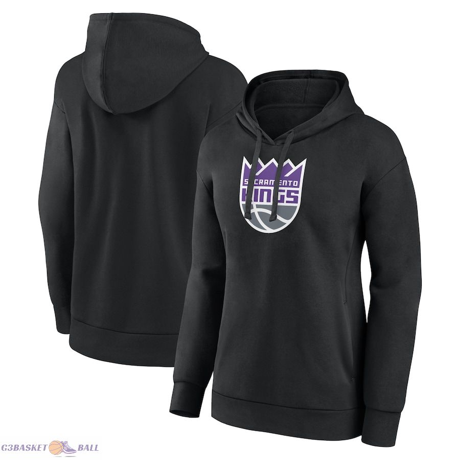 Women's Sacramento Kings Black Primary Logo Pullover Hoodie