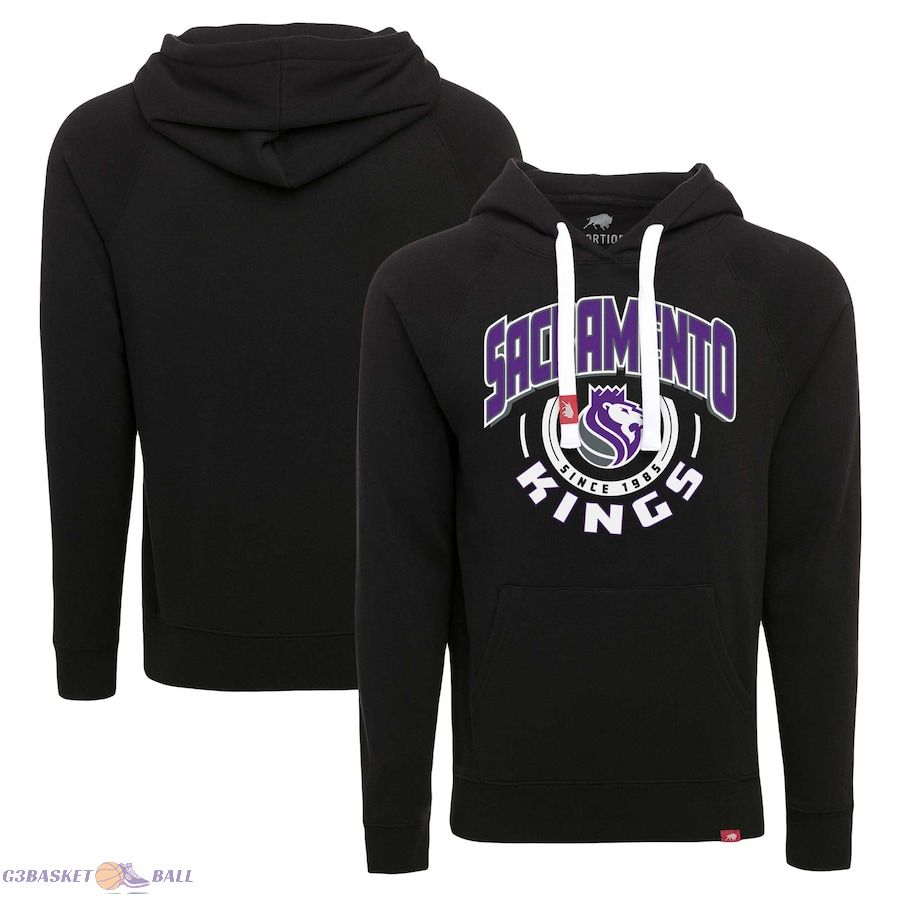 Unisex Sacramento Kings Sportiqe Black Olsen Super Soft Tri-Blend Raglan Pullover Hoodie