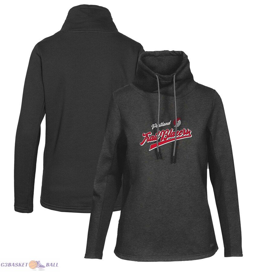 Women's Portland Trail Blazers Levelwear Black Loop Retro Pullover Hoodie