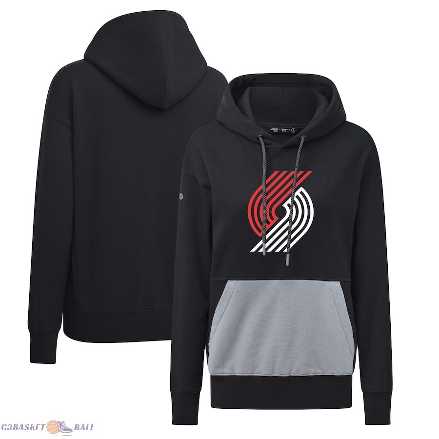 Women's Portland Trail Blazers Levelwear Black Bonfire Pullover Hoodie