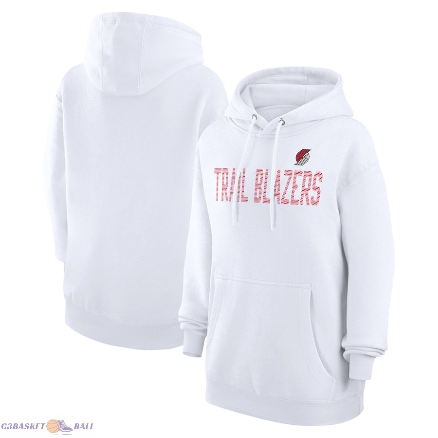 Women's Portland Trail Blazers G-III 4Her by Carl Banks White Dot Print Pullover Hoodie