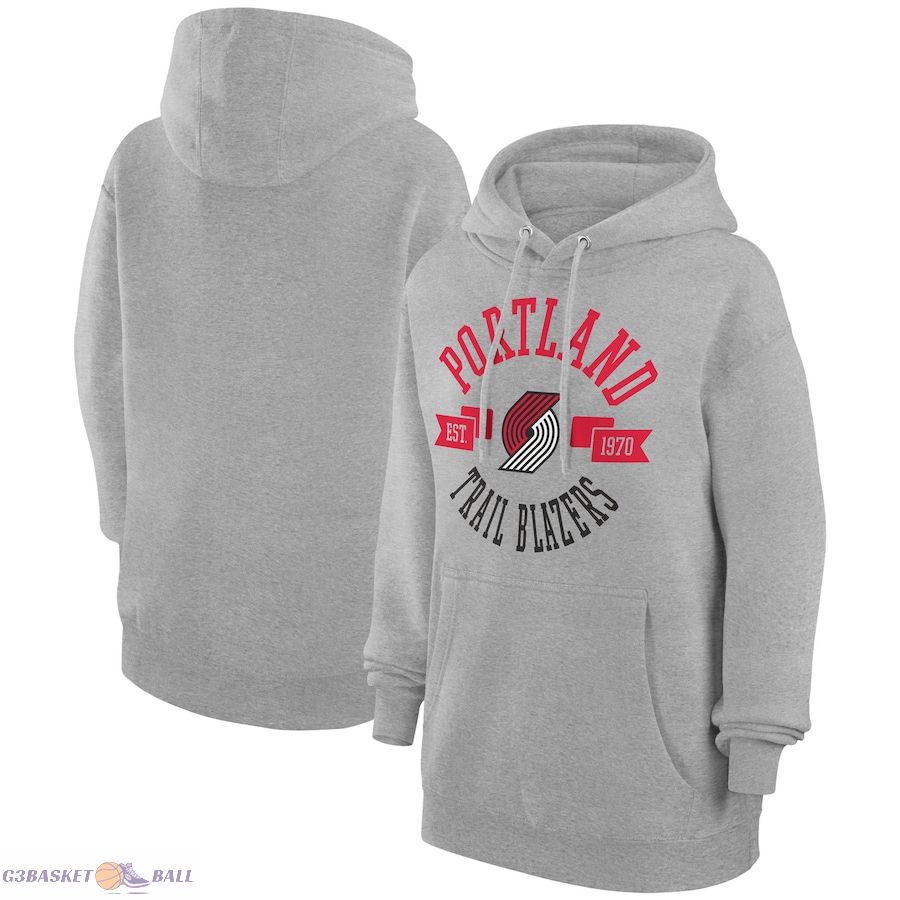 Women's Portland Trail Blazers G-III 4Her by Carl Banks Heather Gray City Pullover Hoodie