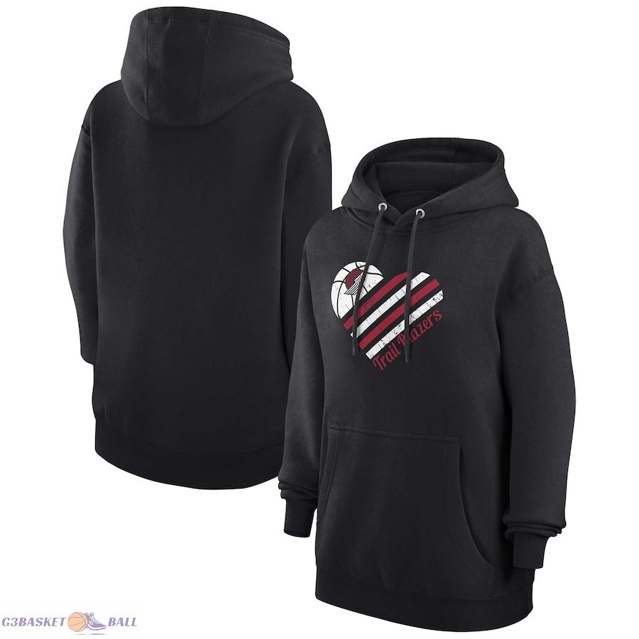 Women's Portland Trail Blazers G-III 4Her by Carl Banks Black Heart Pullover Hoodie