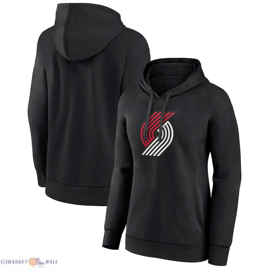 Women's Portland Trail Blazers Black Team Primary Logo Pullover Hoodie