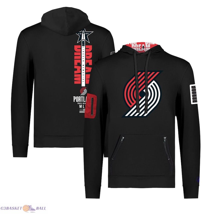 Unisex Portland Trail Blazers FISLL x Black History Collection Black Pullover Hoodie