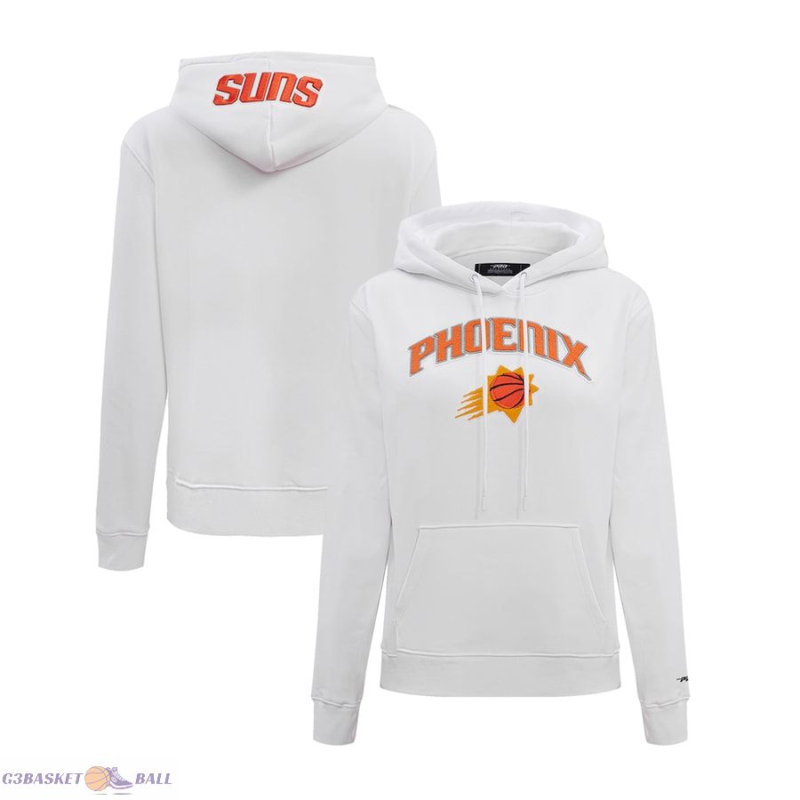 Women's Phoenix Suns Pro Standard White Classic FLC Pullover Hoodie