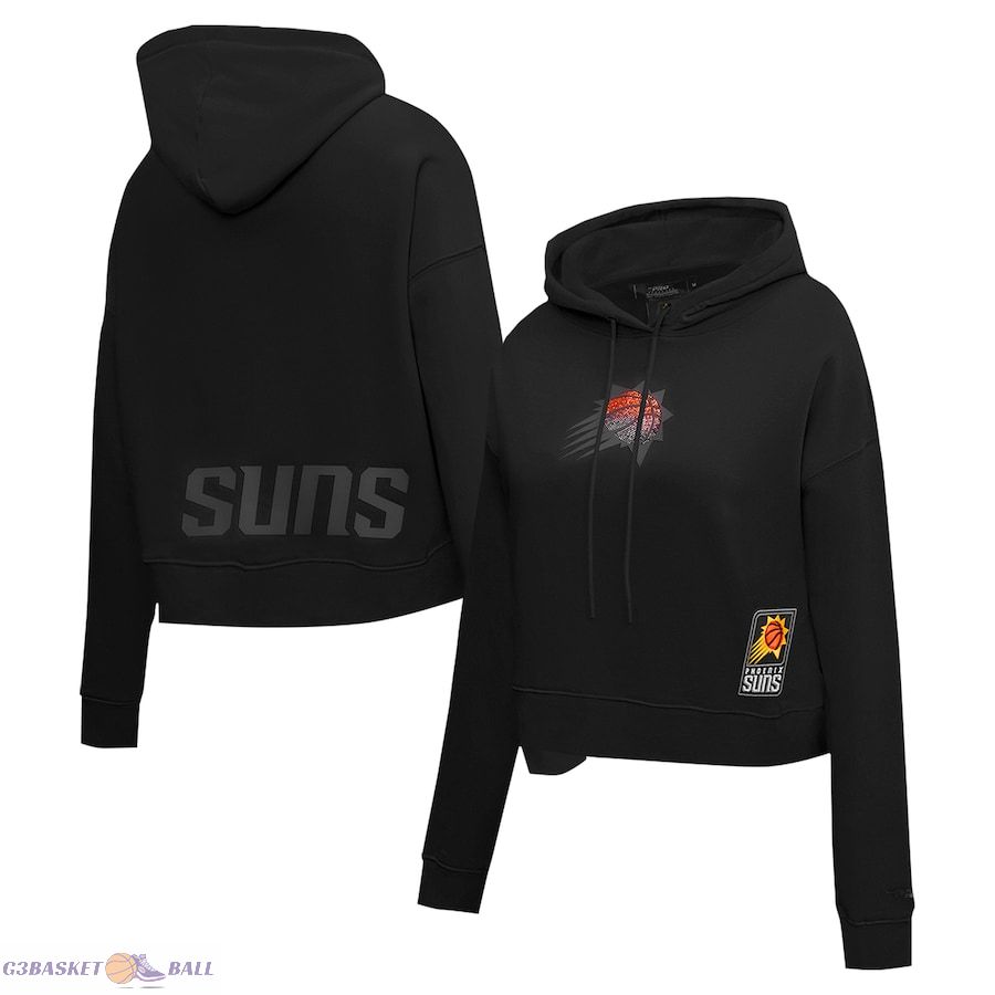 Women's Phoenix Suns Pro Standard Black Jewels Cropped Pullover Hoodie