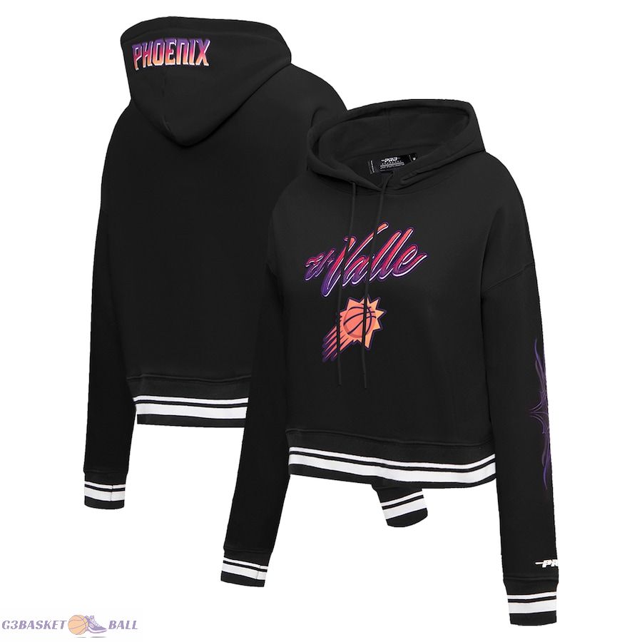 Women's Phoenix Suns Pro Standard Black 2023/24 City Edition Cropped Pullover Hoodie