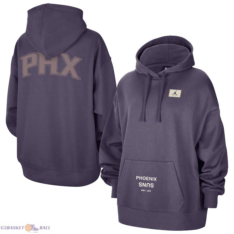 Women's Phoenix Suns Jordan Brand Purple Courtside Statement Edition Oversized Pullover Hoodie