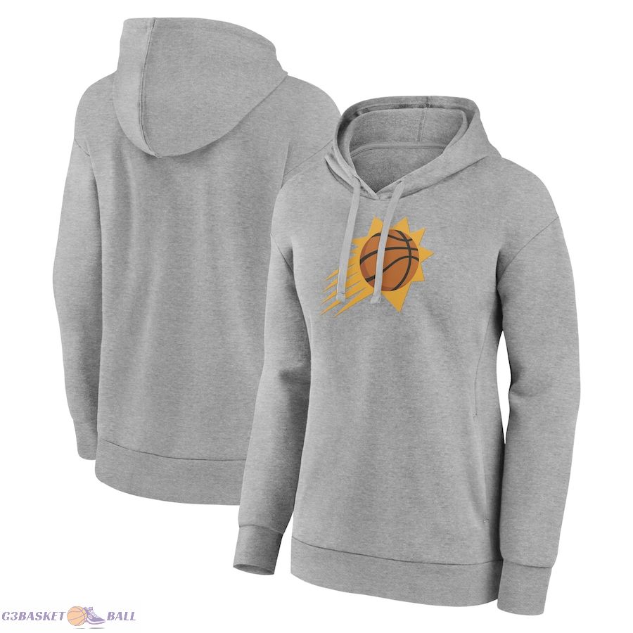 Women's Phoenix Suns Gray Primary Logo Pullover Hoodie