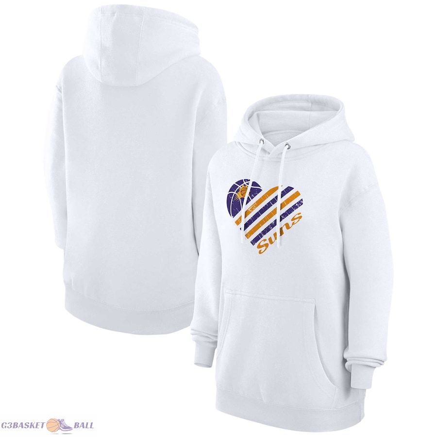 Women's Phoenix Suns G-III 4Her by Carl Banks White Heart Pullover Hoodie