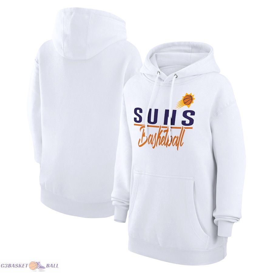 Women's Phoenix Suns G-III 4Her by Carl Banks White Graphics Fleece Pullover Hoodie