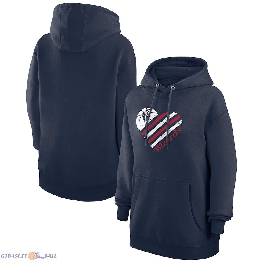 Women's Washington Wizards G-III 4Her by Carl Banks Navy Heart Pullover Hoodie