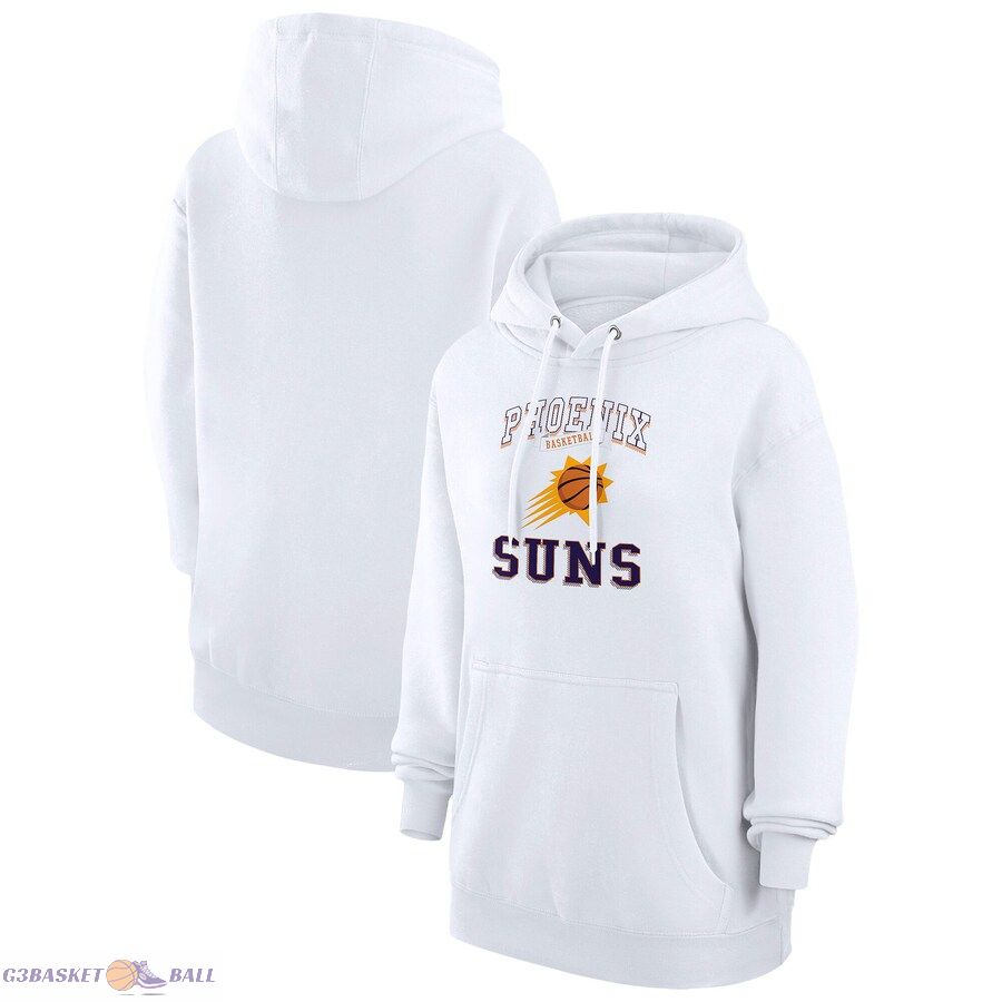 Women's Phoenix Suns G-III 4Her by Carl Banks White Graphic Fleece Pullover Hoodie