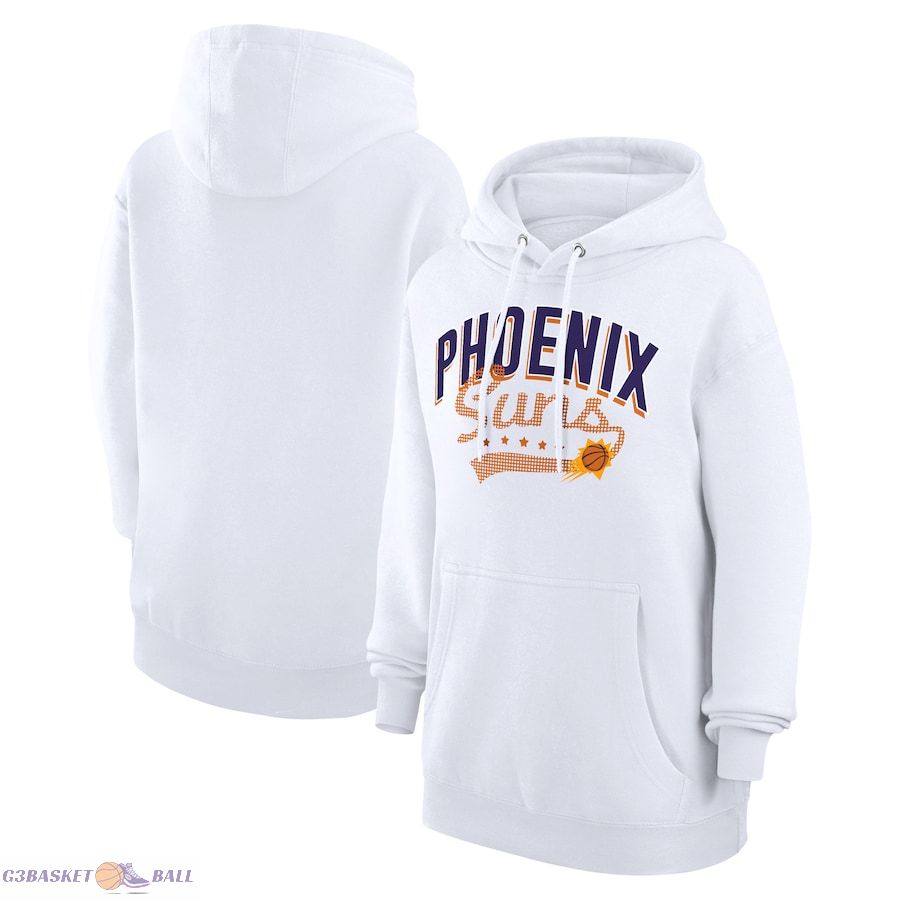 Women's Phoenix Suns G-III 4Her by Carl Banks White Filigree Logo Pullover Hoodie