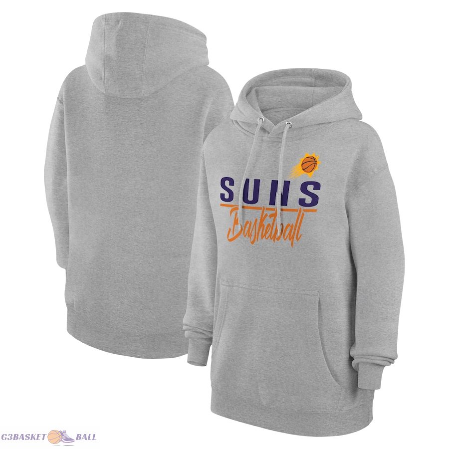 Women's Phoenix Suns G-III 4Her by Carl Banks Heather Gray Graphics Fleece Pullover Hoodie