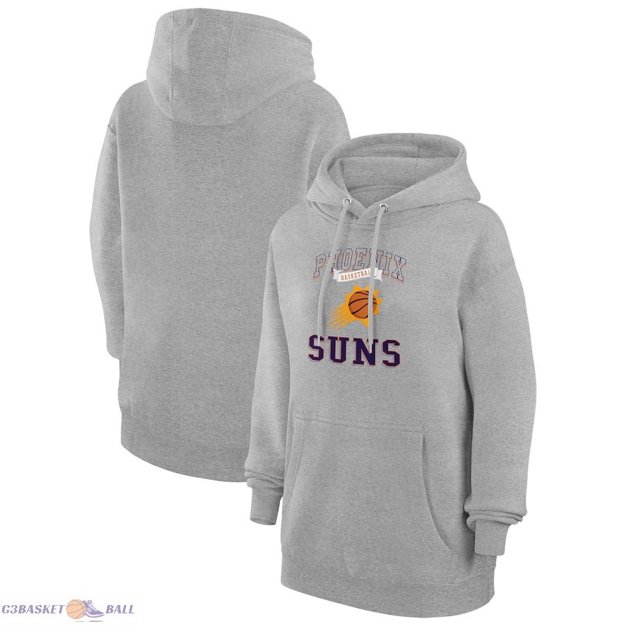 Women's Phoenix Suns G-III 4Her by Carl Banks Heather Gray Graphic Fleece Pullover Hoodie