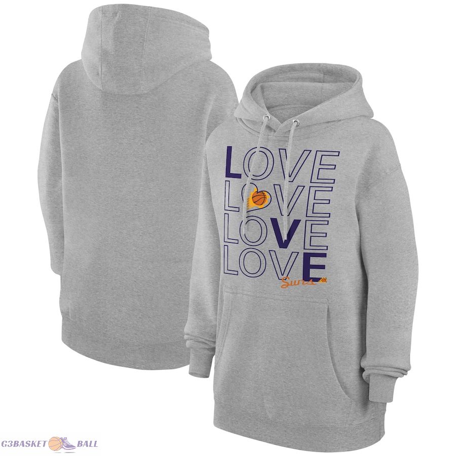 Women's Phoenix Suns G-III 4Her by Carl Banks Heather Gray Basketball Love Fleece Pullover Hoodie