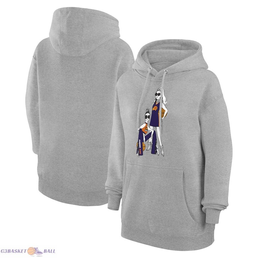 Women's Phoenix Suns G-III 4Her by Carl Banks Heather Gray Basketball Girls Fleece Pullover Hoodie