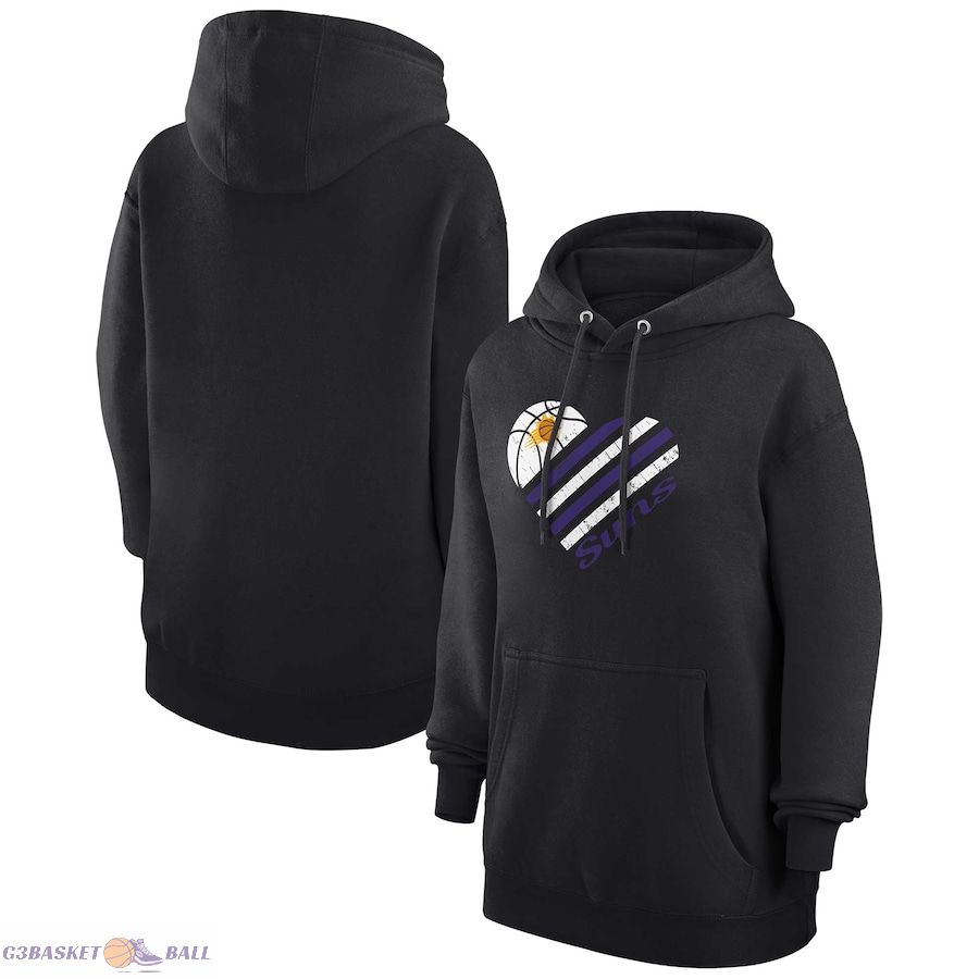 Women's Phoenix Suns G-III 4Her by Carl Banks Black Heart Pullover Hoodie