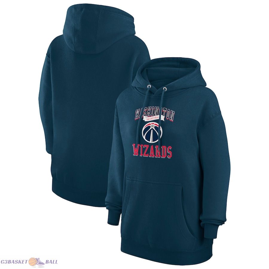 Women's Washington Wizards G-III 4Her by Carl Banks Navy Graphic Fleece Pullover Hoodie