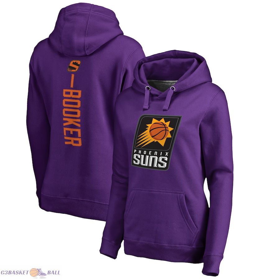 Women's Phoenix Suns Devin Booker Fanatics Purple Backer Name & Number Pullover Hoodie