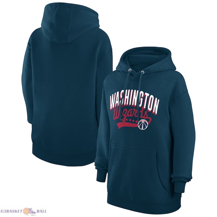 Women's Washington Wizards G-III 4Her by Carl Banks Navy Filigree Logo Pullover Hoodie