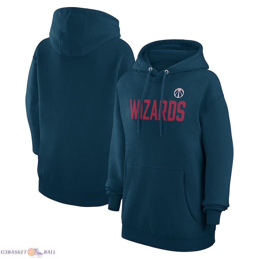 Women's Washington Wizards G-III 4Her by Carl Banks Navy Dot Print Pullover Hoodie