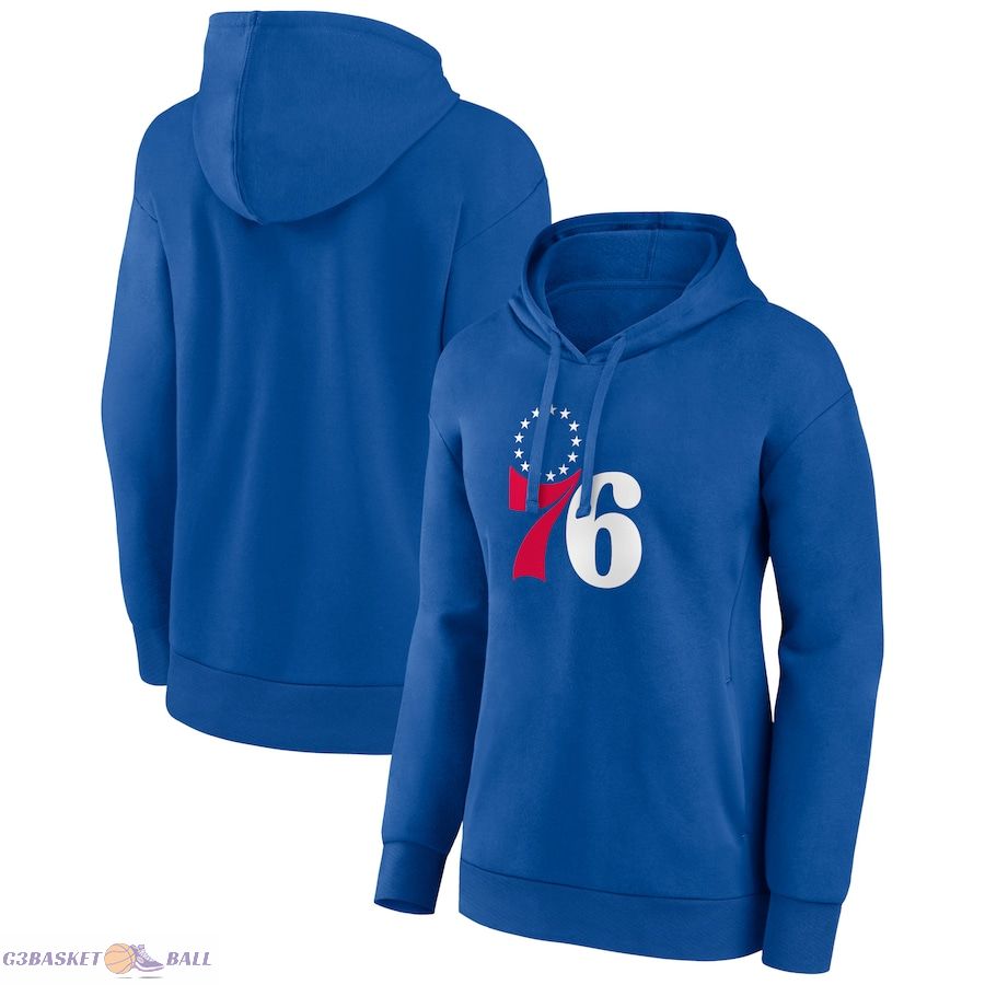 Women's Philadelphia 76ers Royal Team Primary Logo Pullover Hoodie