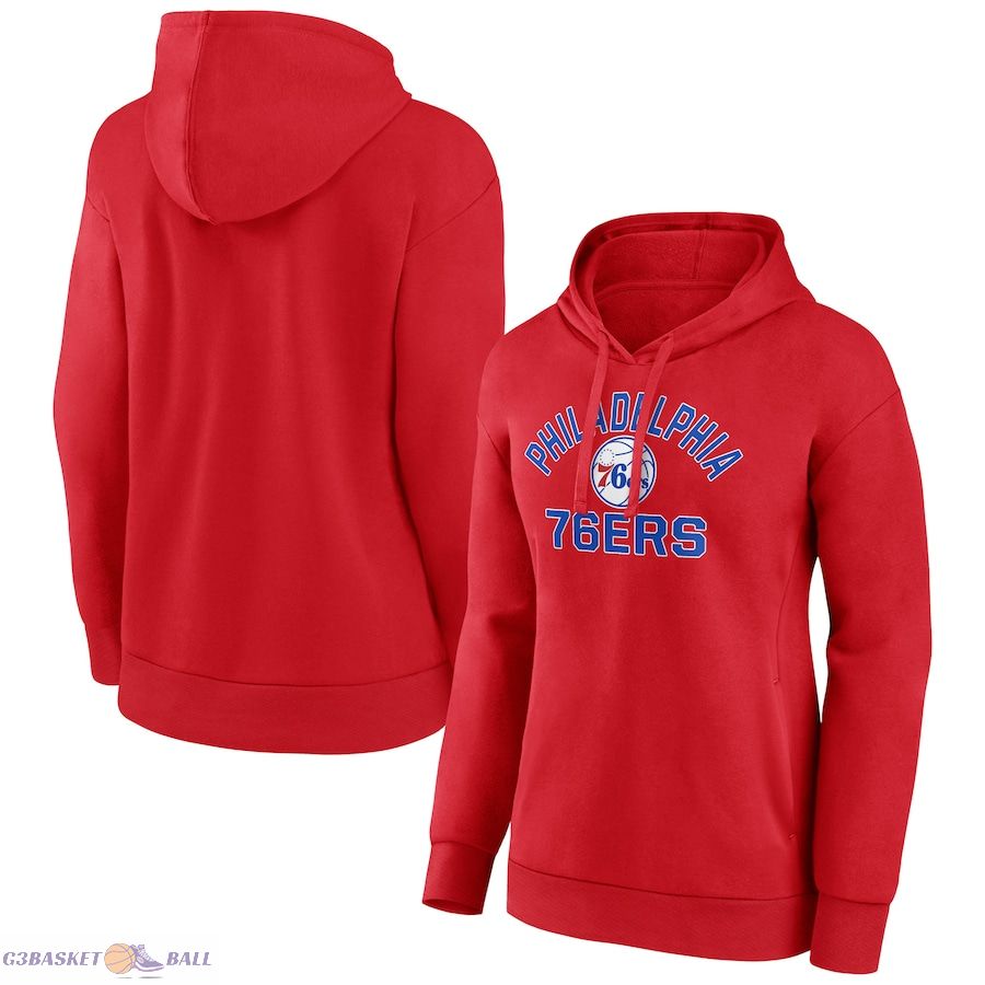 Women's Philadelphia 76ers Red Overtime Pullover Hoodie