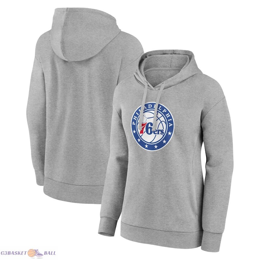 Women's Philadelphia 76ers Gray Alternate Logo Pullover Hoodie