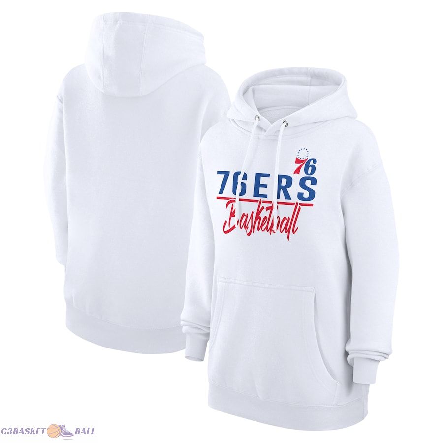 Women's Philadelphia 76ers G-III 4Her by Carl Banks White Graphics Fleece Pullover Hoodie