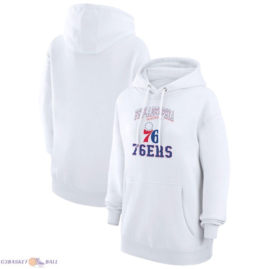 Women's Philadelphia 76ers G-III 4Her by Carl Banks White Graphic Fleece Pullover Hoodie