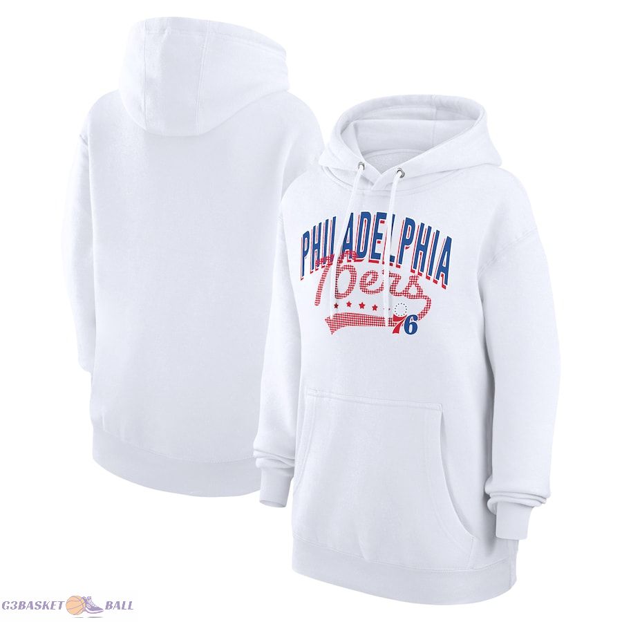 Women's Philadelphia 76ers G-III 4Her by Carl Banks White Filigree Logo Pullover Hoodie