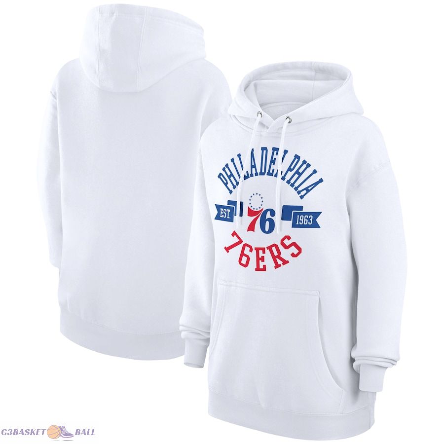 Women's Philadelphia 76ers G-III 4Her by Carl Banks White City Pullover Hoodie