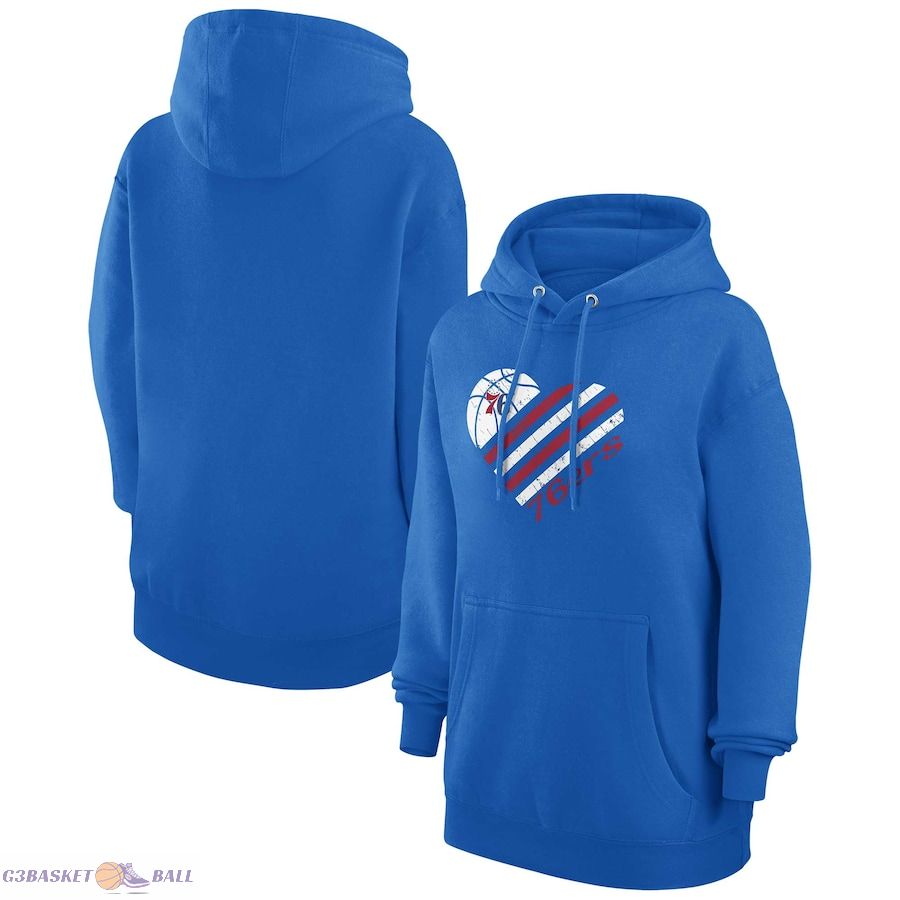 Women's Philadelphia 76ers G-III 4Her by Carl Banks Royal Heart Pullover Hoodie