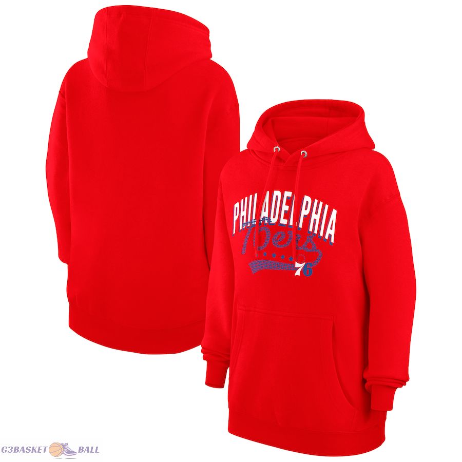 Women's Philadelphia 76ers G-III 4Her by Carl Banks Red Filigree Logo Pullover Hoodie