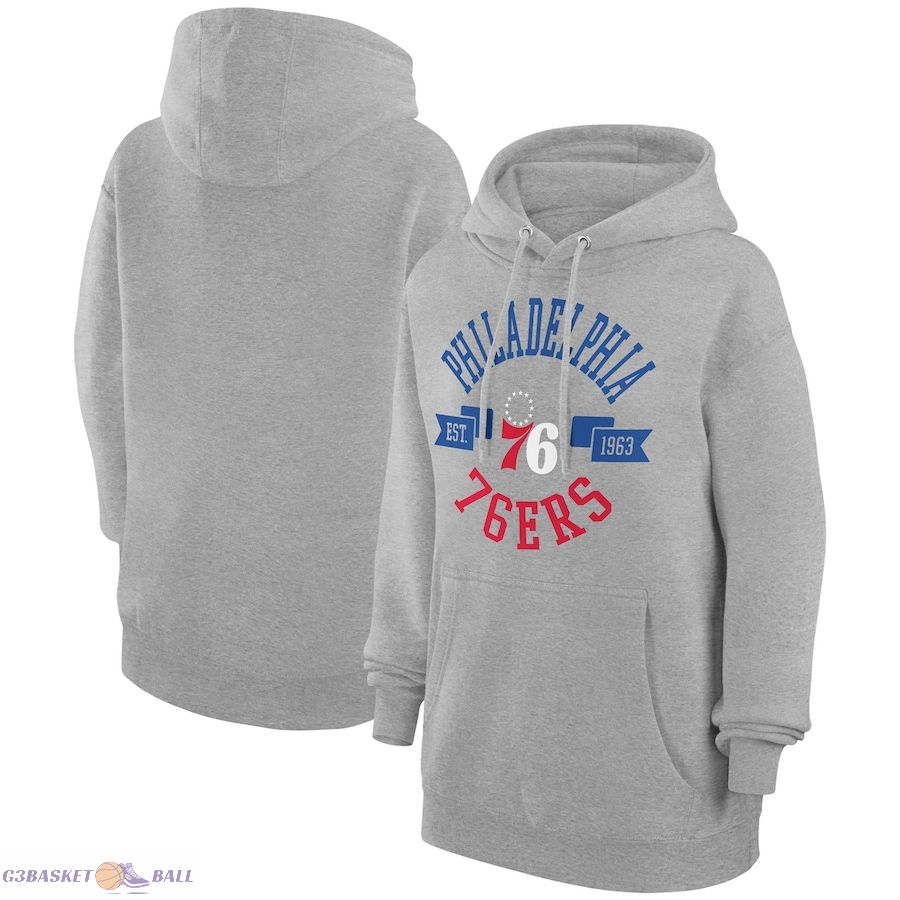 Women's Philadelphia 76ers G-III 4Her by Carl Banks Heather Gray City Pullover Hoodie