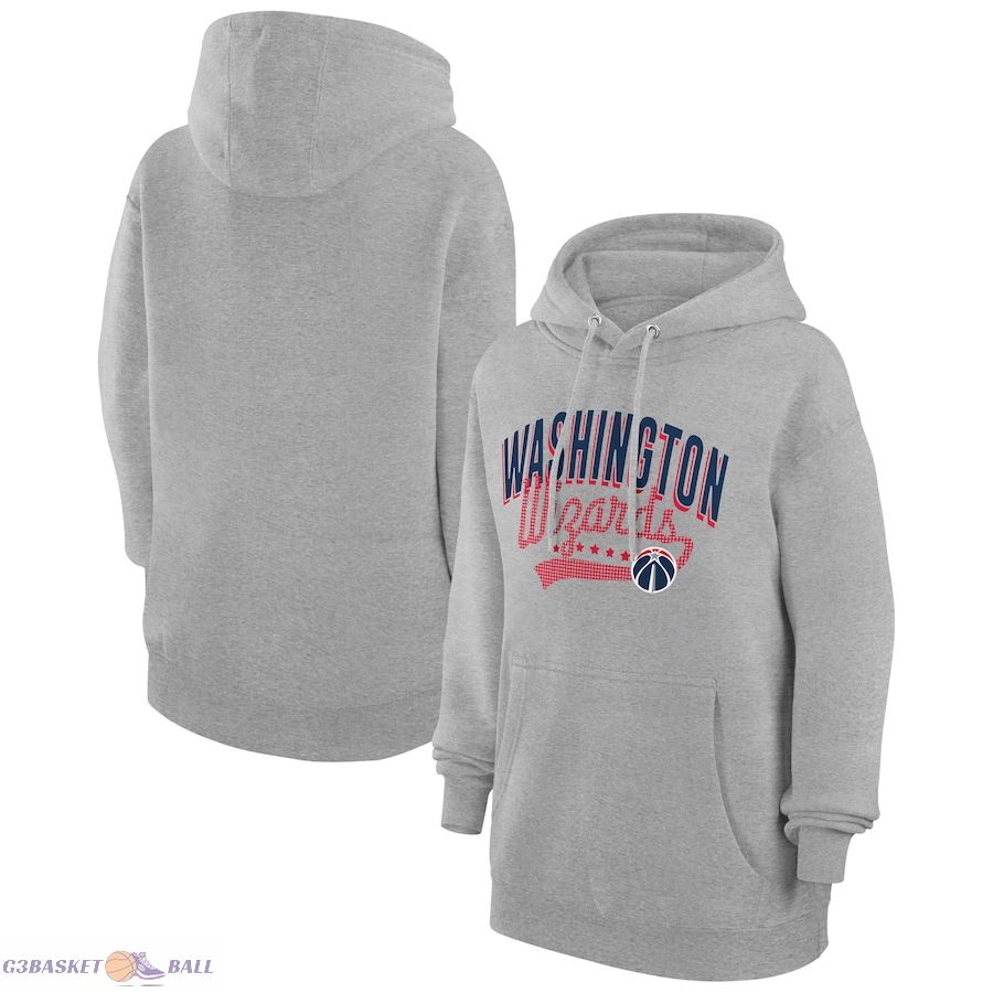 Women's Washington Wizards G-III 4Her by Carl Banks Heather Gray Filigree Logo Pullover Hoodie