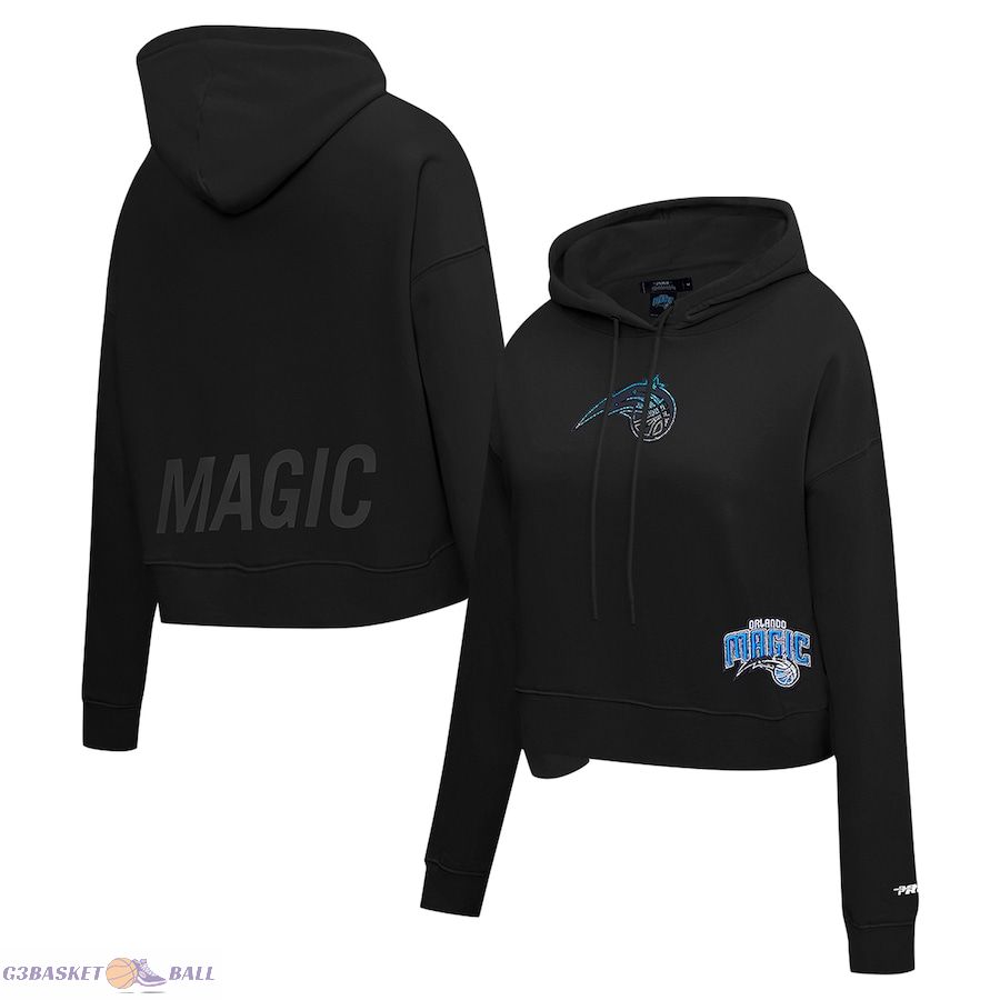 Women's Orlando Magic Pro Standard Black Jewels Cropped Pullover Hoodie