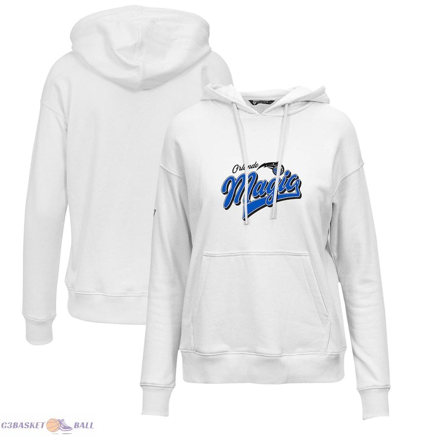 Women's Orlando Magic Levelwear White Adorn Retro Pullover Hoodie