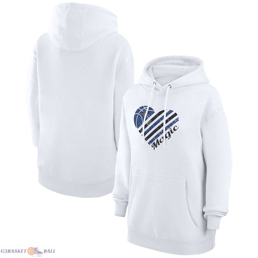 Women's Orlando Magic G-III 4Her by Carl Banks White Heart Pullover Hoodie