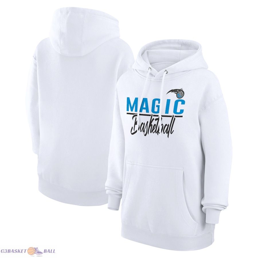 Women's Orlando Magic G-III 4Her by Carl Banks White Graphics Fleece Pullover Hoodie