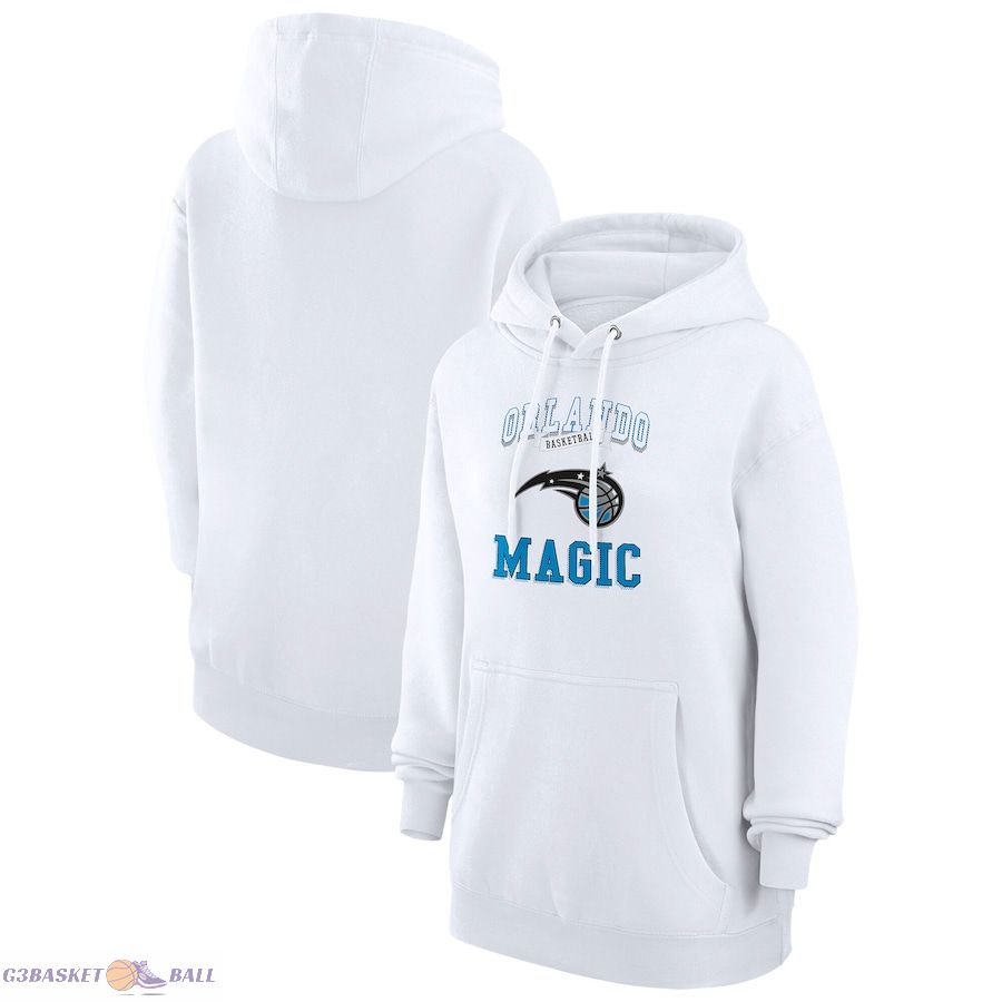 Women's Orlando Magic G-III 4Her by Carl Banks White Graphic Fleece Pullover Hoodie