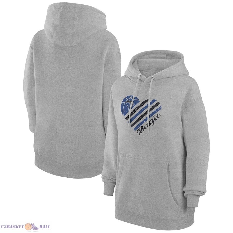 Women's Orlando Magic G-III 4Her by Carl Banks Heather Gray Heart Pullover Hoodie