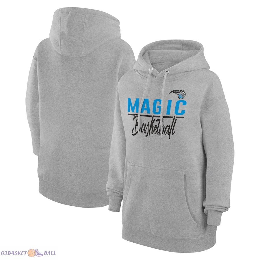 Women's Orlando Magic G-III 4Her by Carl Banks Heather Gray Graphics Fleece Pullover Hoodie