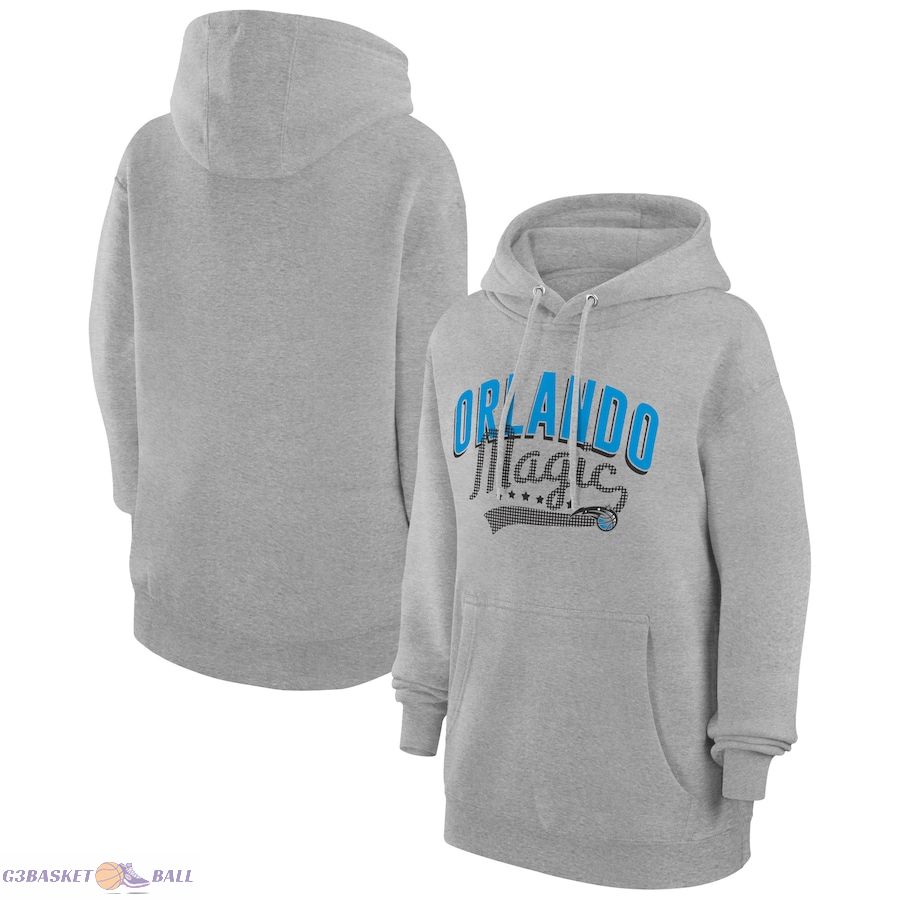 Women's Orlando Magic G-III 4Her by Carl Banks Heather Gray Filigree Logo Pullover Hoodie