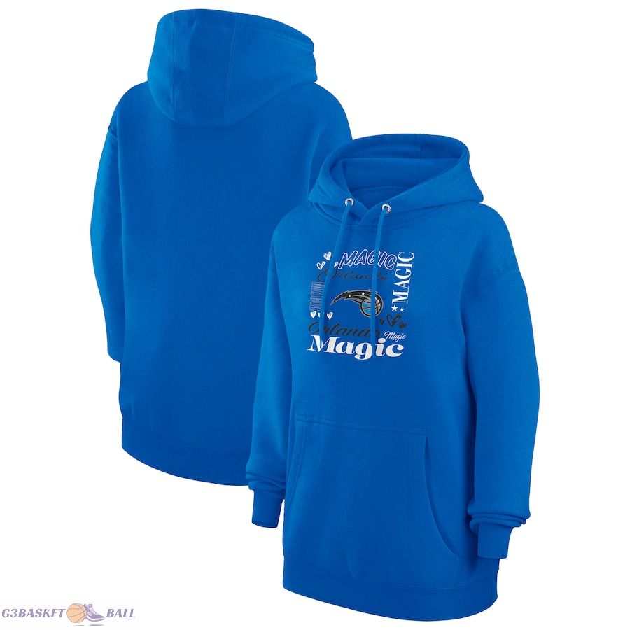 Women's Orlando Magic G-III 4Her by Carl Banks Blue Team Collage Graphic Fleece Pullover Hoodie