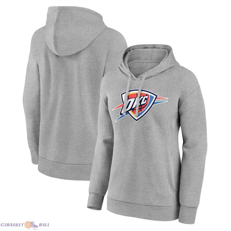 Women's Oklahoma City Thunder Gray Primary Logo Pullover Hoodie