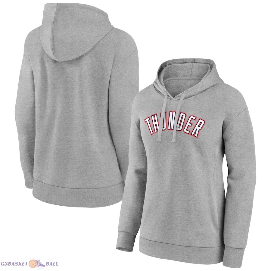 Women's Oklahoma City Thunder Gray Alternate Logo Pullover Hoodie